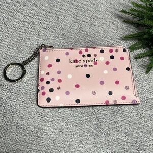 🎀 Kate Spade L Zip pink card holder
